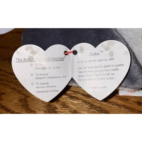 Ty Beanie Baby Plush Duck "Jake" 1997 Vintage Surface Washable Collectible Toy P - Picture 6 of 9